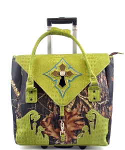 Camouflage Cross Rollie Luggage Bag G1255 GREEN